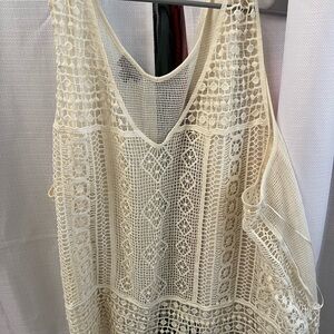 Elegant Cream Crochet Top